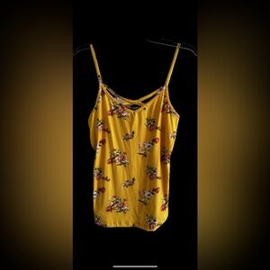 Rue 21 Yellow Floral Tank Top XL